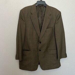 Stanley Blacker Brown Plaid Blazer Size 43R